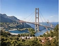Suspension bridge connecting coastal communities
